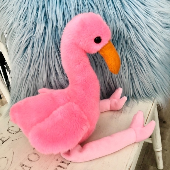 Ty Beanie Buddies, 1998, Pinky, The, Flamingo, Stuffed Animal, Plush, Pink, Bird - Picture 6 of 13
